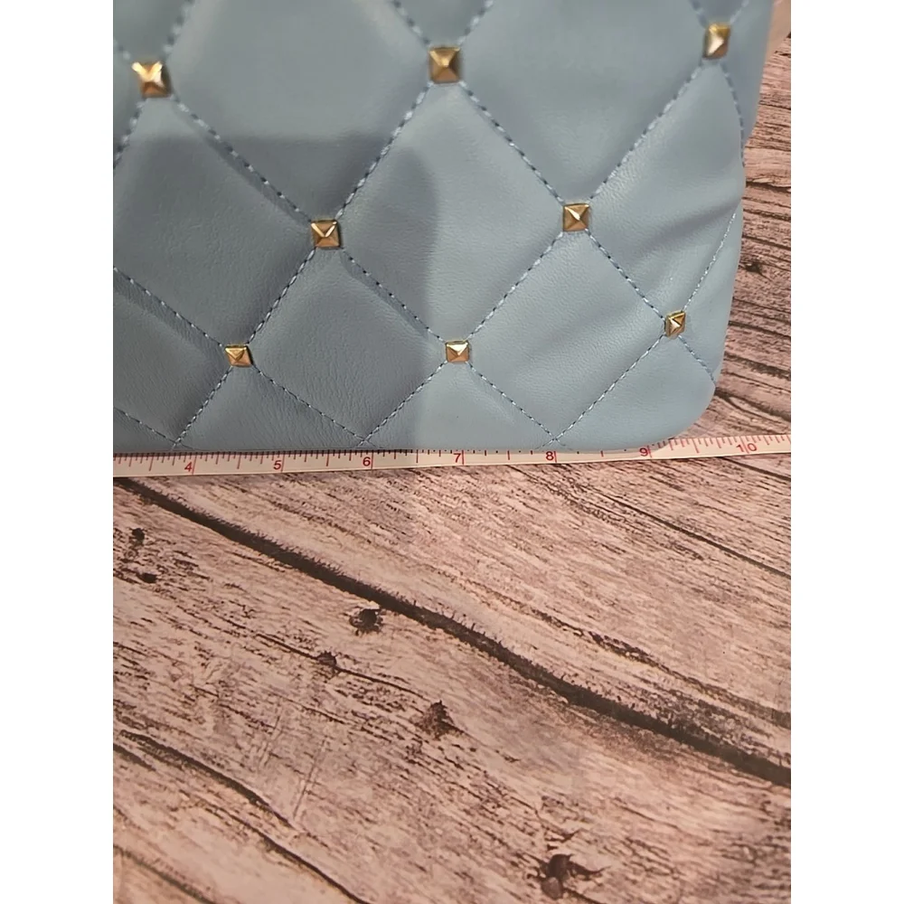 Badgley Mischka Crossbody Light Blue Quilted Gold Accents NWT MSRP 129.00 (150)